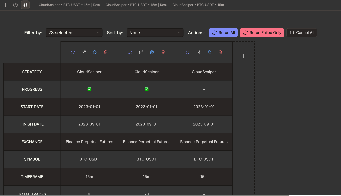 Benchmark page